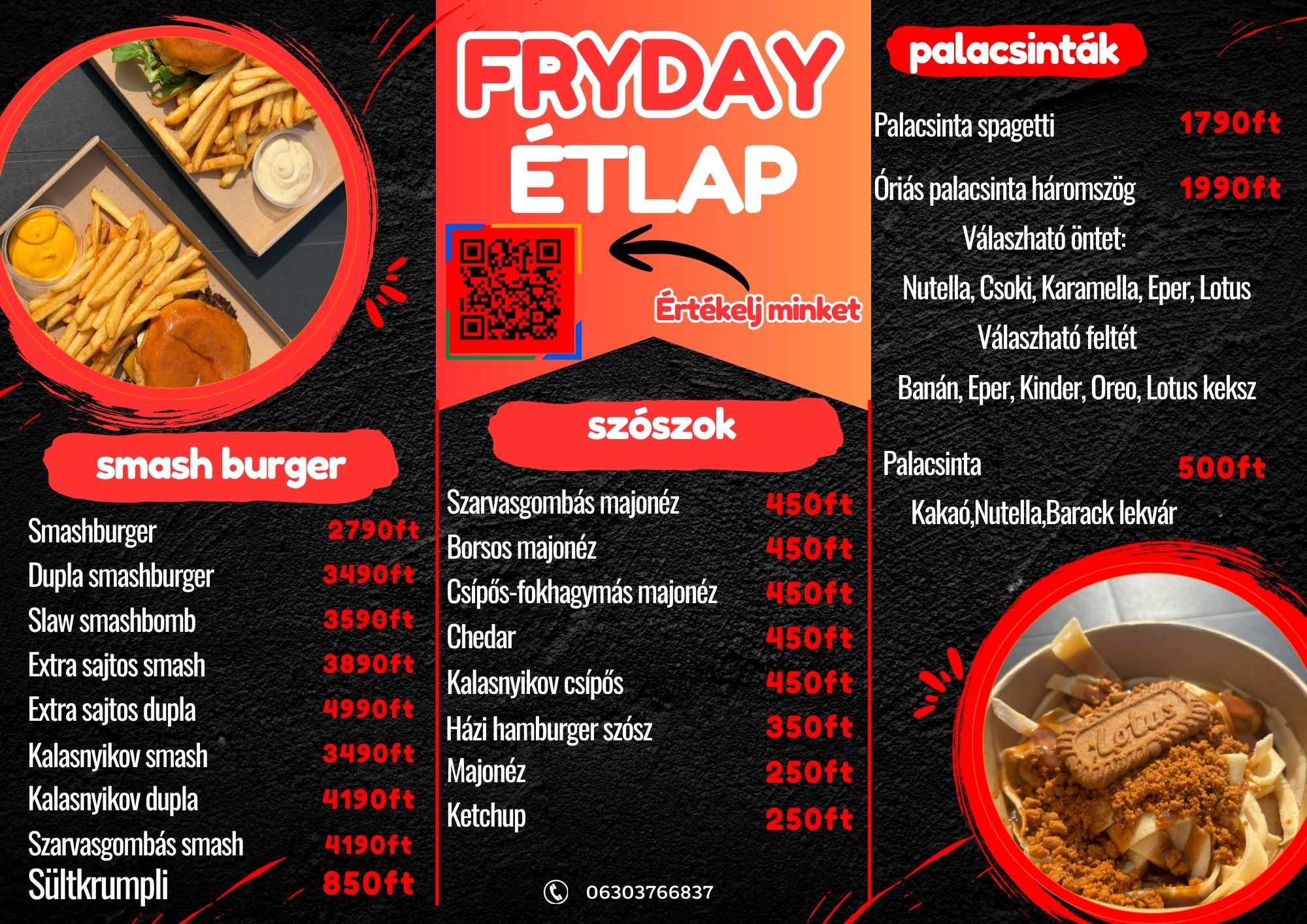 FRYDAY étlap poszter